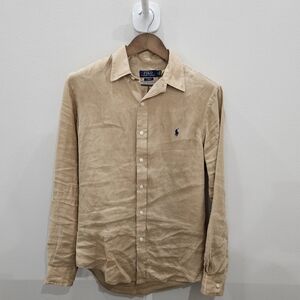 Polo Ralph Lauren Mens Linen Button-Down Collar Shirt - Size Medium